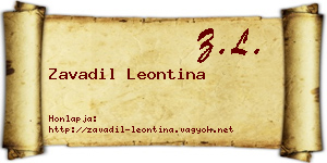 Zavadil Leontina névjegykártya